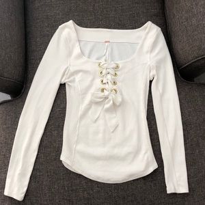 Free People Lace Up Top